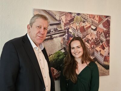 Katharina Mayd und MdB Andreas Schwarz