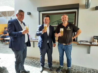 vlnr: Andreas Schwarz, Hubertus Heil und Uwe Steinmetz (Sternla)